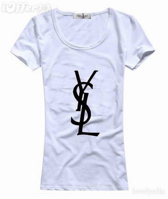 YSL short round collar T woman S-XL-072